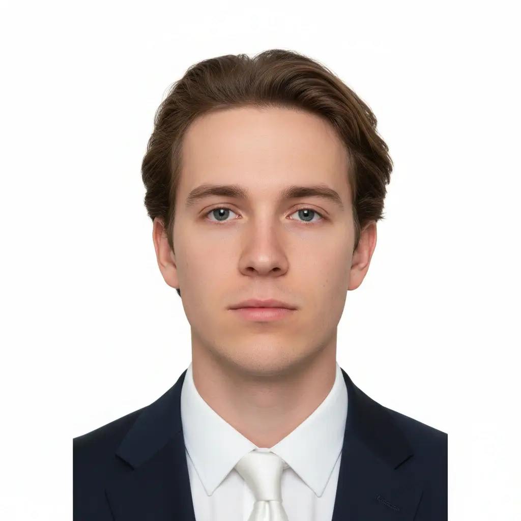 Professional US passport photo after AI processing